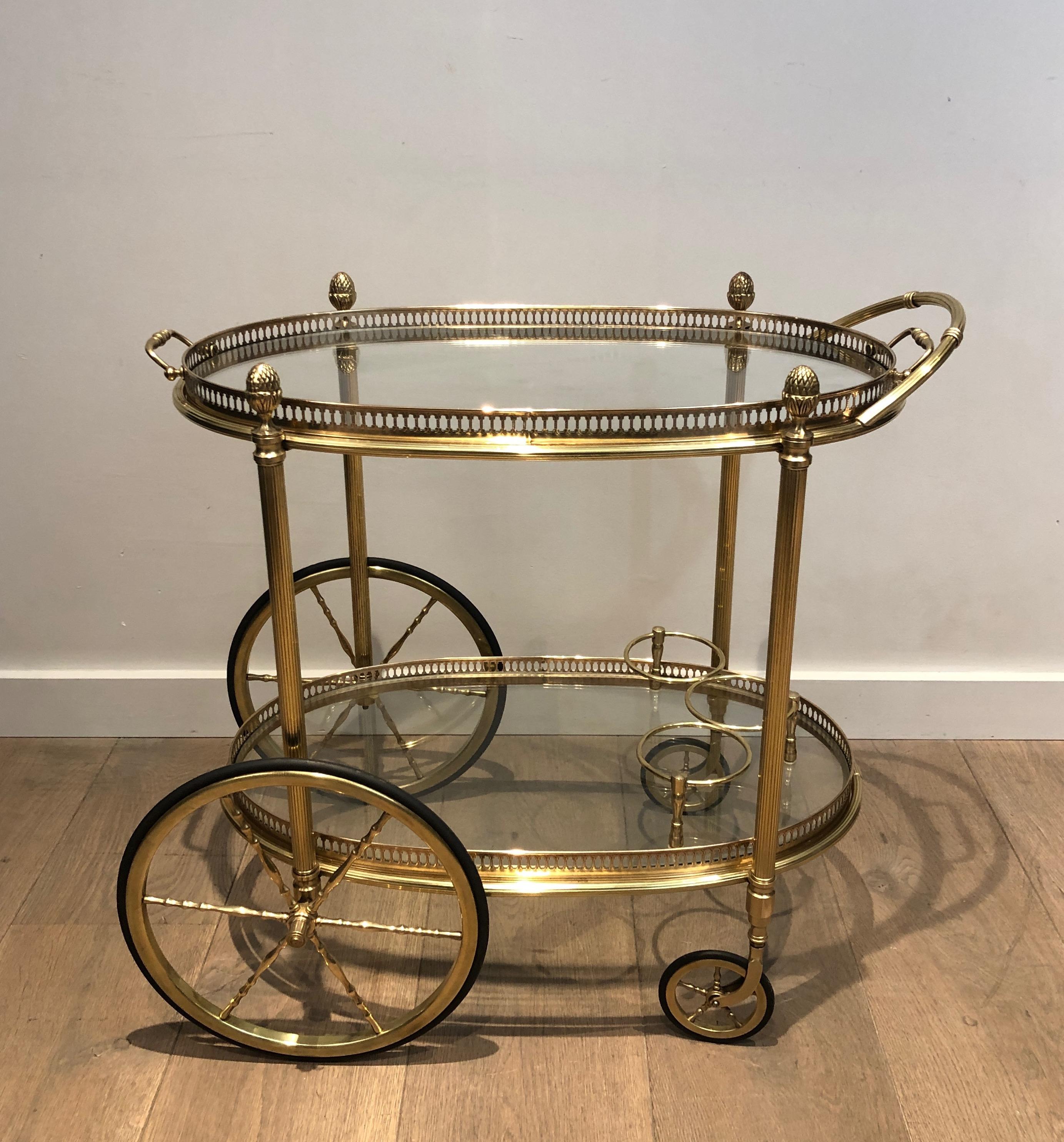 Oval Brass Drinks Trolley by Maison Bagués 13