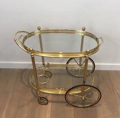 Oval Brass Drinks Trolley by Maison Bagués