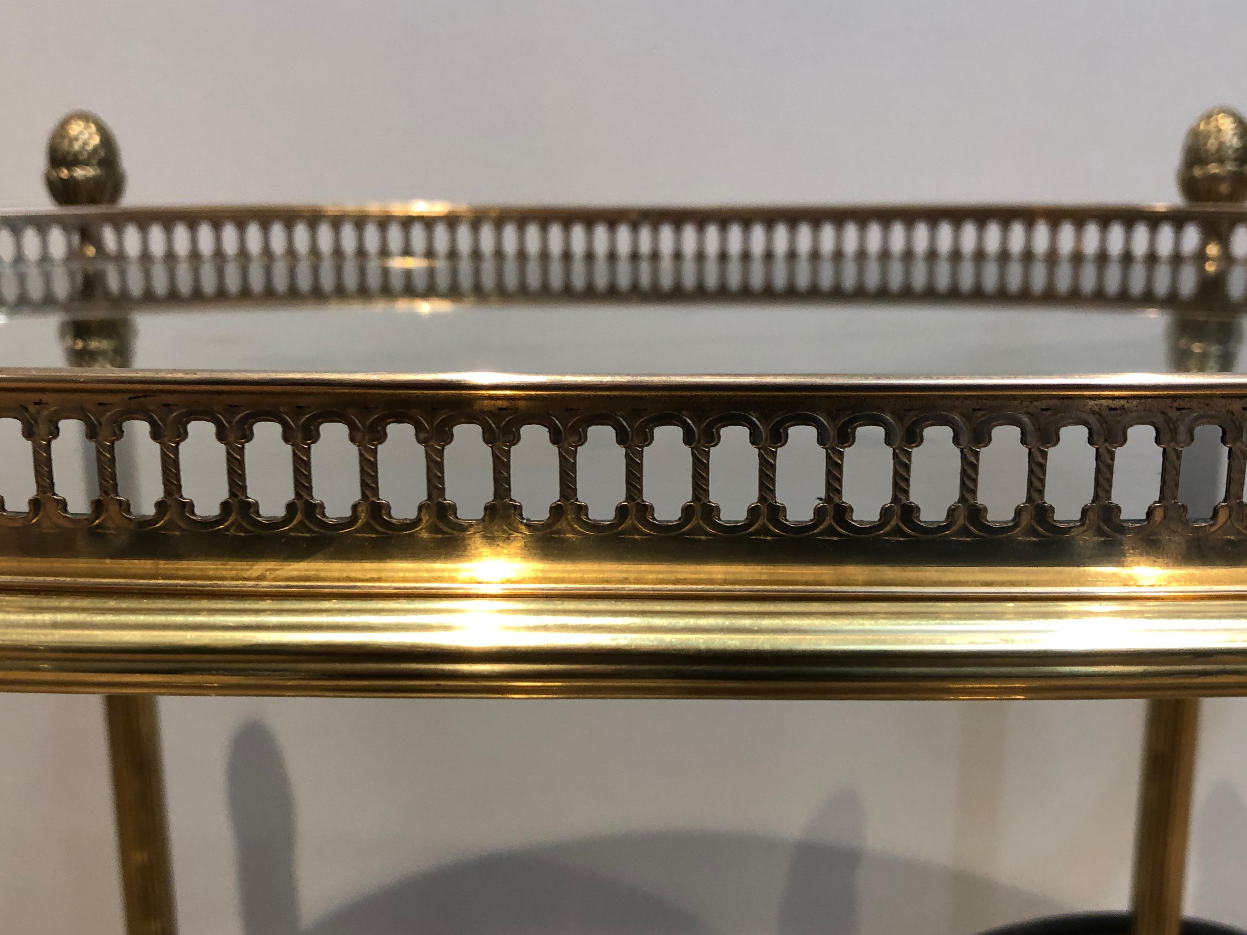 Mid-20th Century Oval Brass Drinks Trolley by Maison Bagués