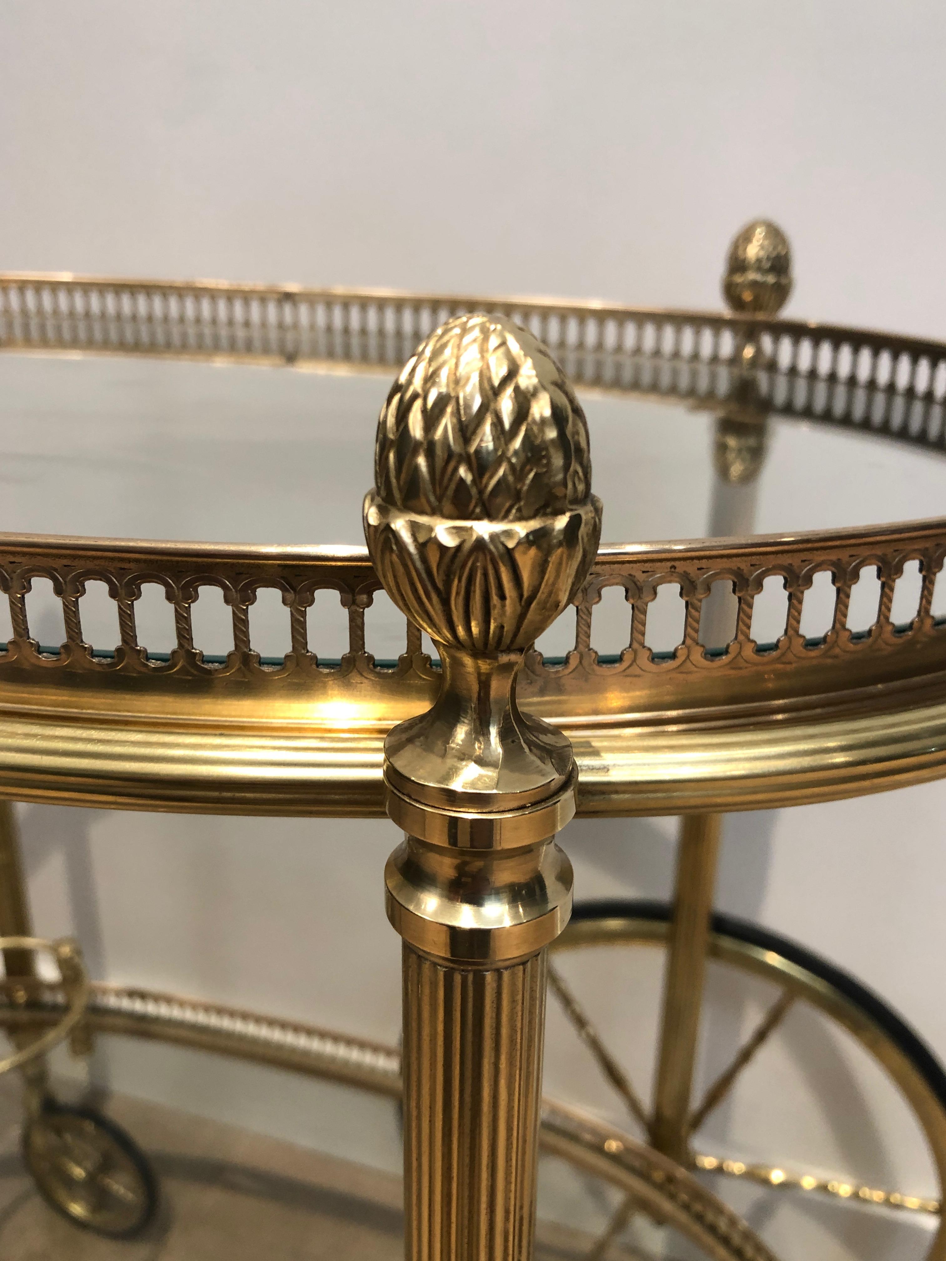 Oval Brass Drinks Trolley by Maison Bagués 1