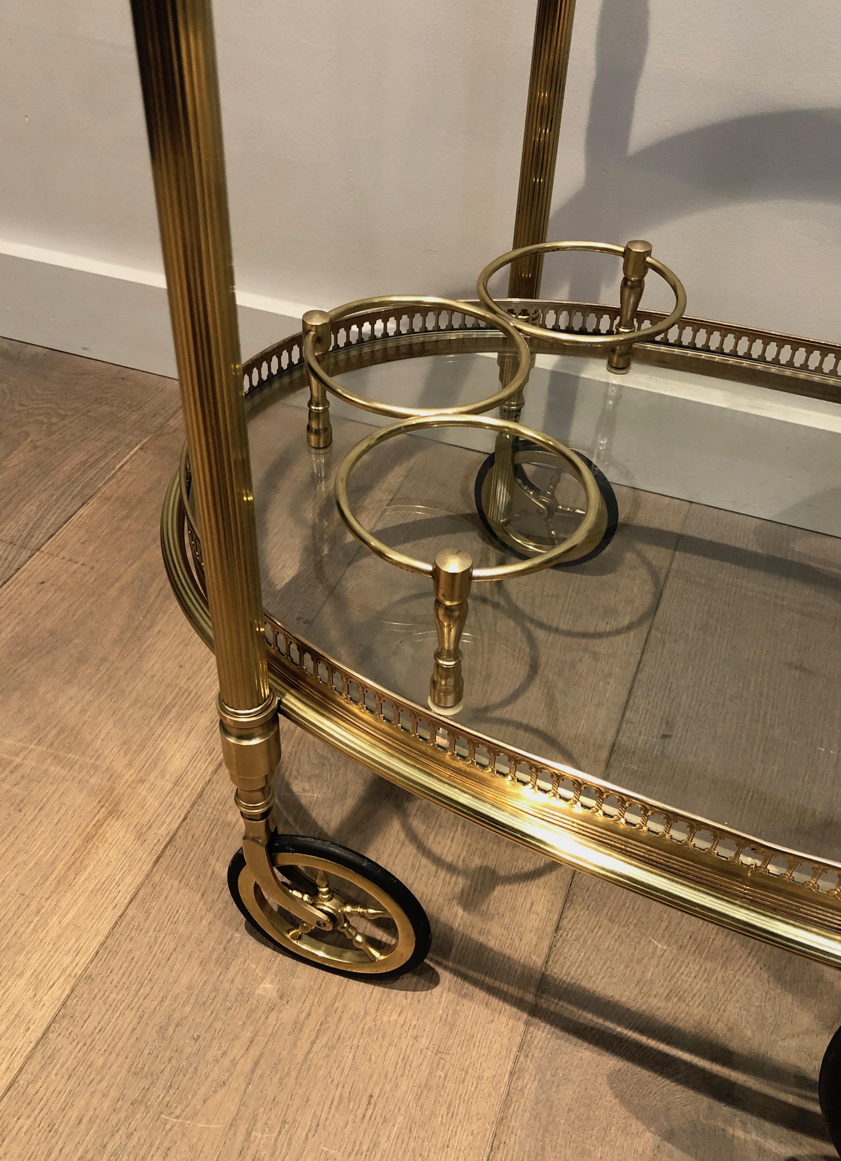 Oval Brass Drinks Trolley by Maison Bagués 2