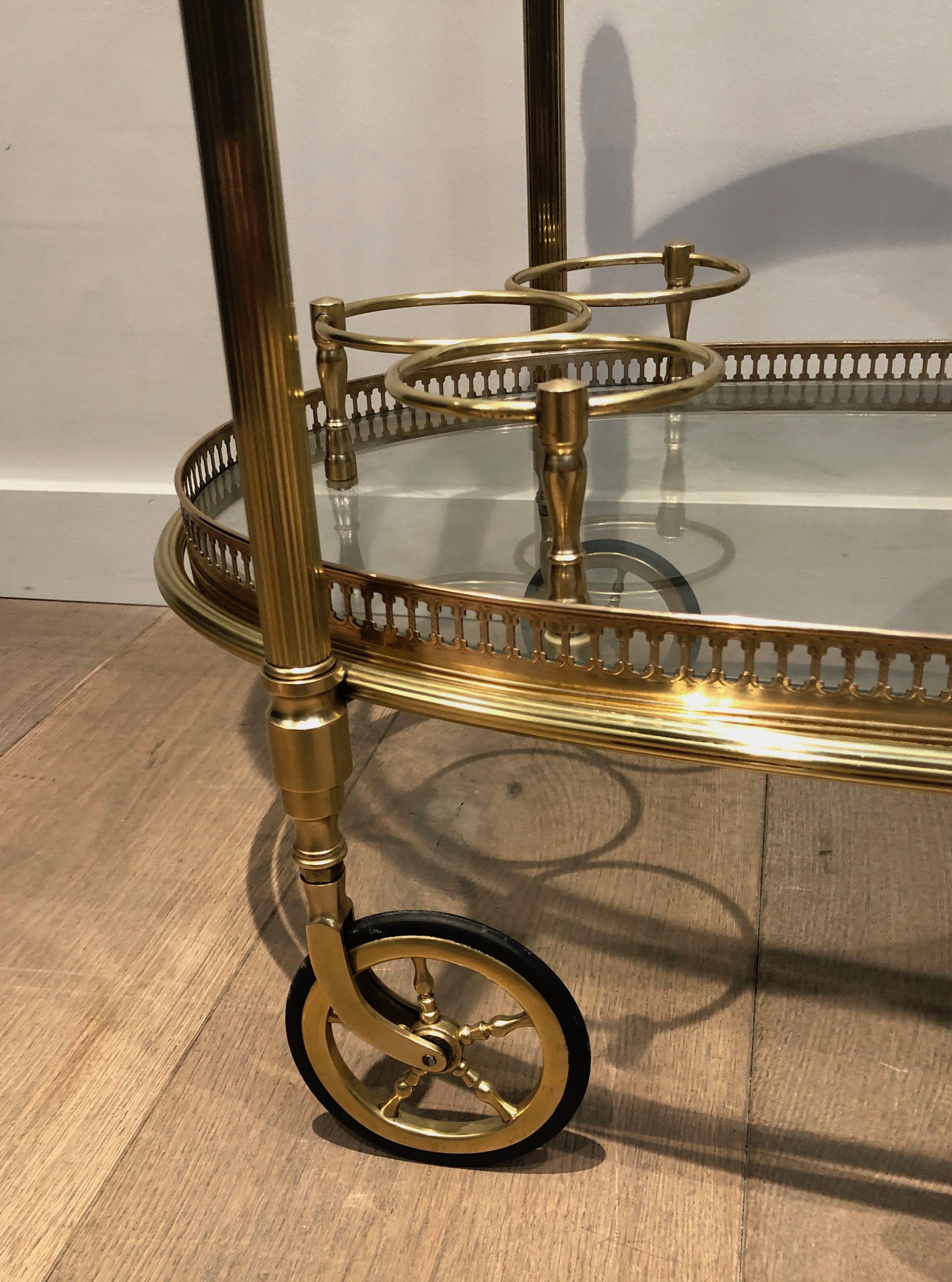 Oval Brass Drinks Trolley by Maison Bagués For Sale 3