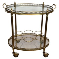 Oval Brass Drinks Trolley in the Style of Maison Jansen, circa 1940
