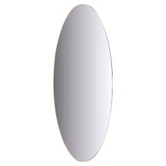 Miroir ovale à cadre en laiton, Italie, XXe siècle