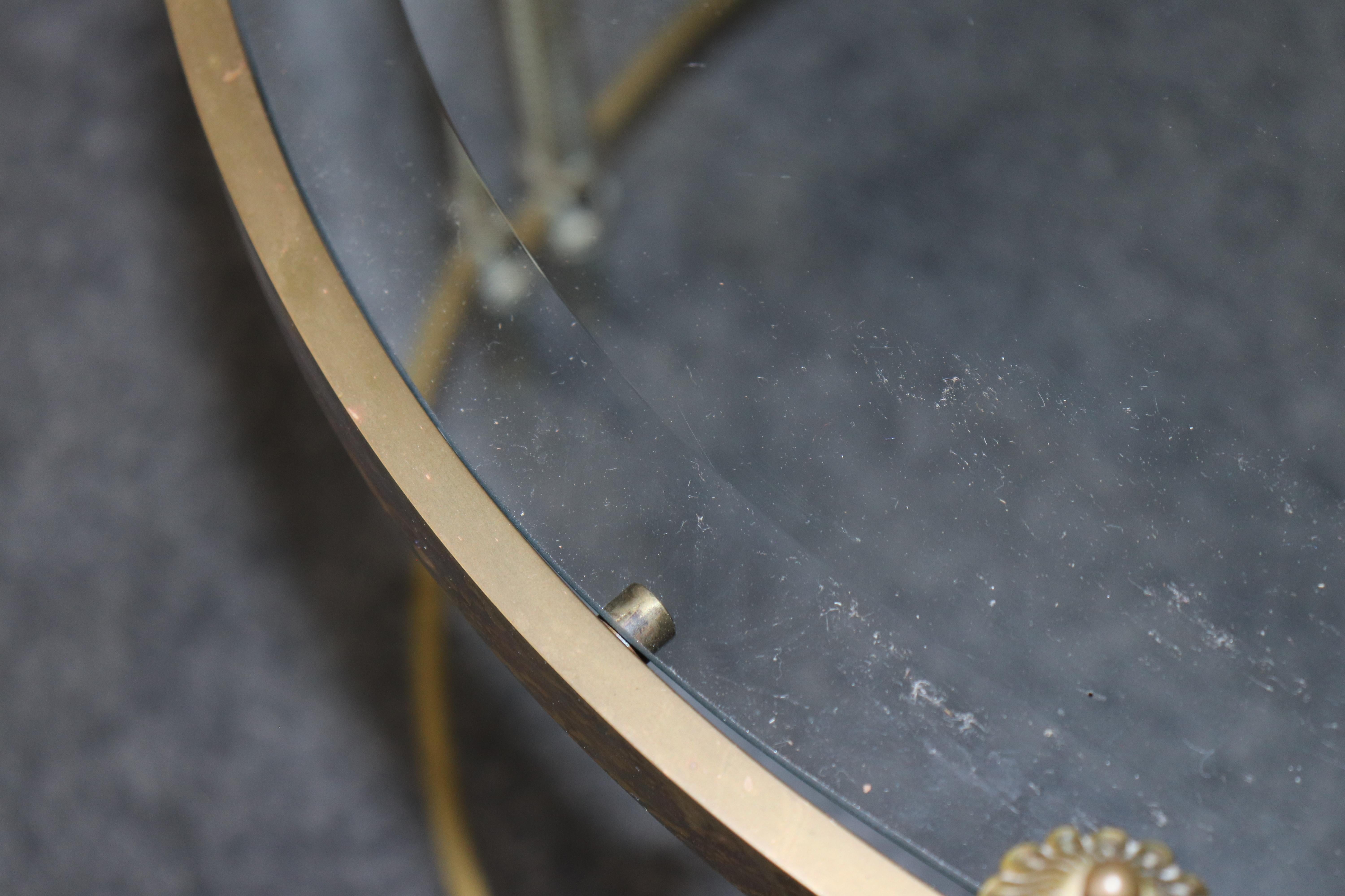Table basse Directoire ovale en laiton de la Maison Jansen en vente 2