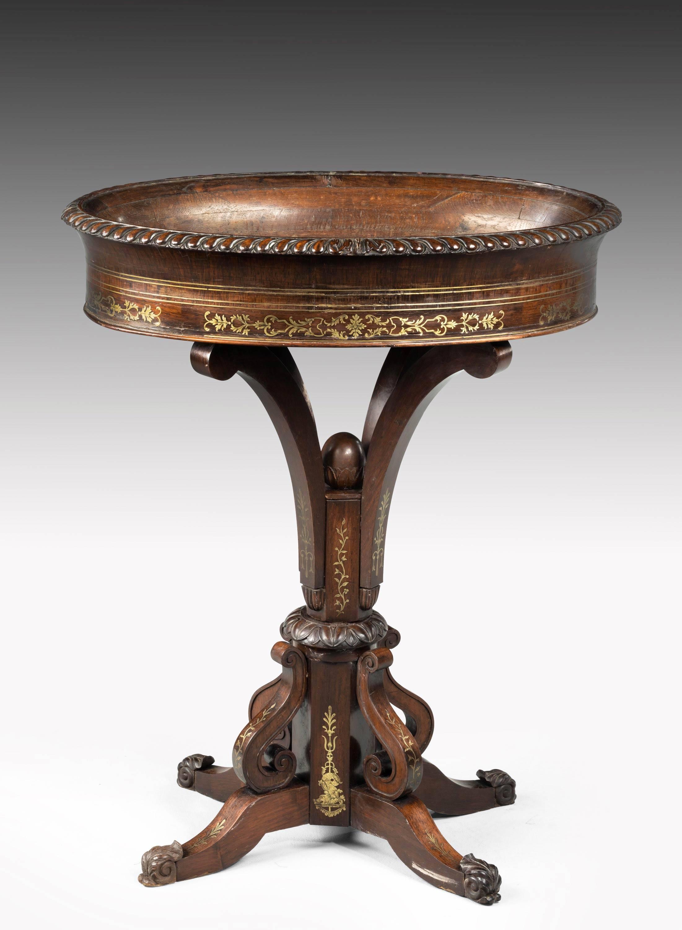 Late 19th Century Oval Brass Jardinière Table