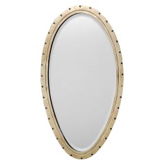 Antique Oval Brass Mirror
