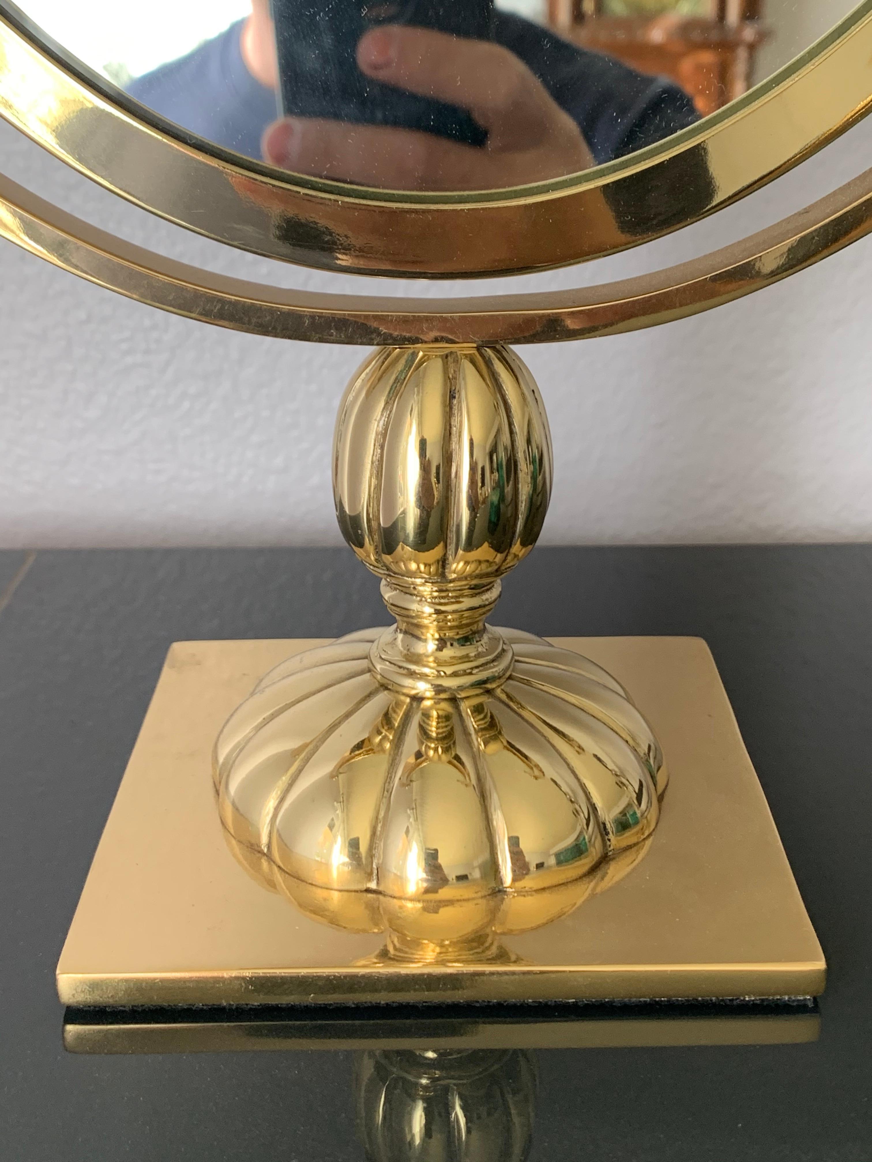 Polished Oval Brass Vanity Morror
