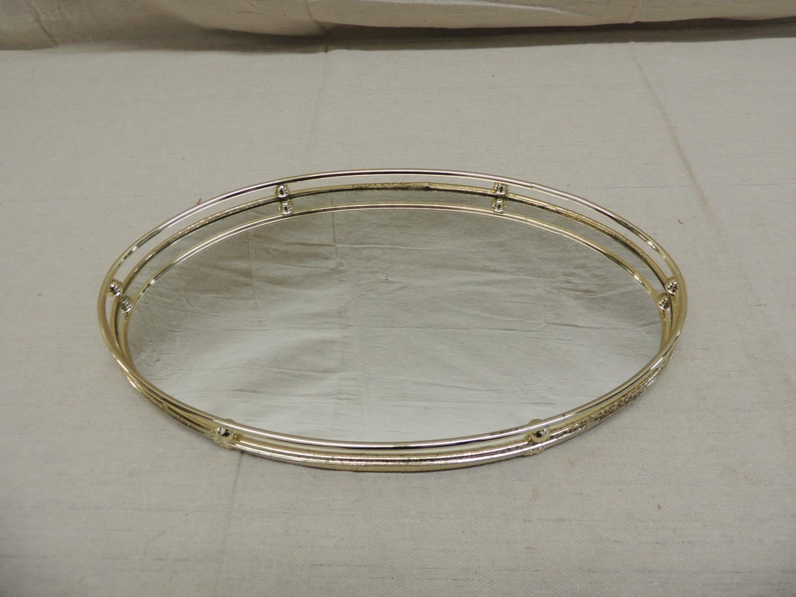 Mid-Century Modern Oval Brass Vanity Tray