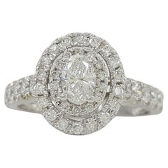 Oval Brilliant Cut Diamond Double Halo Engagement Ring