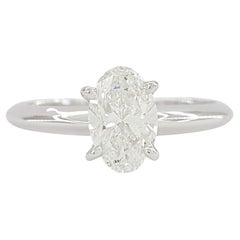 Oval Brilliant Cut Diamond Solitaire 14K White Gold Engagement Ring
