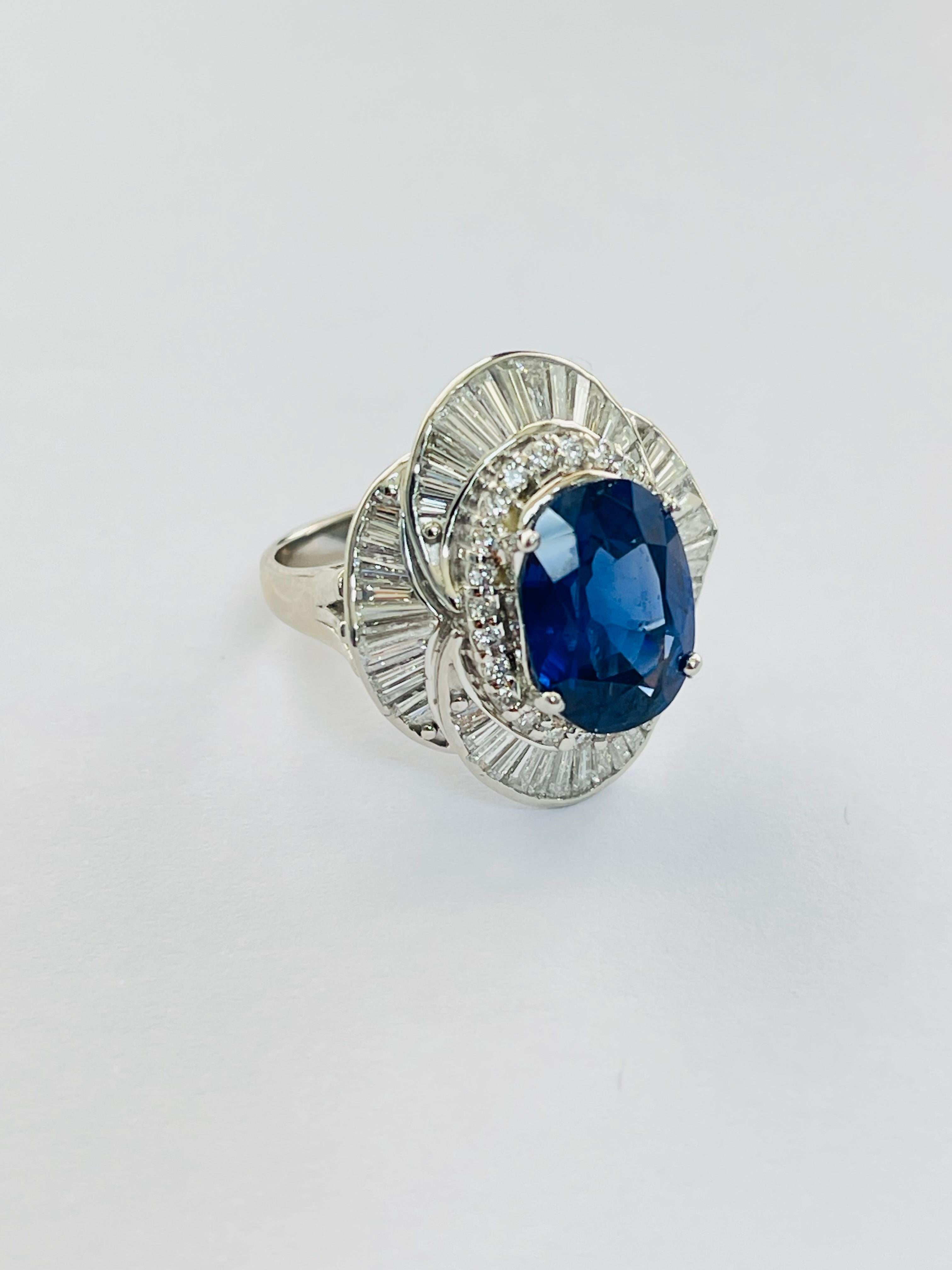 Blue Sapphire Burma No Heat And Diamond Engagement Ring , SSEF Certified. In New Condition For Sale In New York, NY