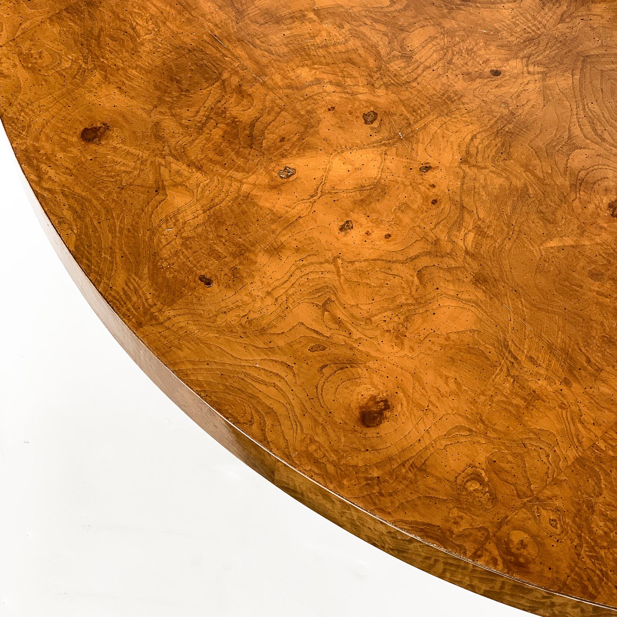 Oval Burl Wood Pedestal Coffee Table 2