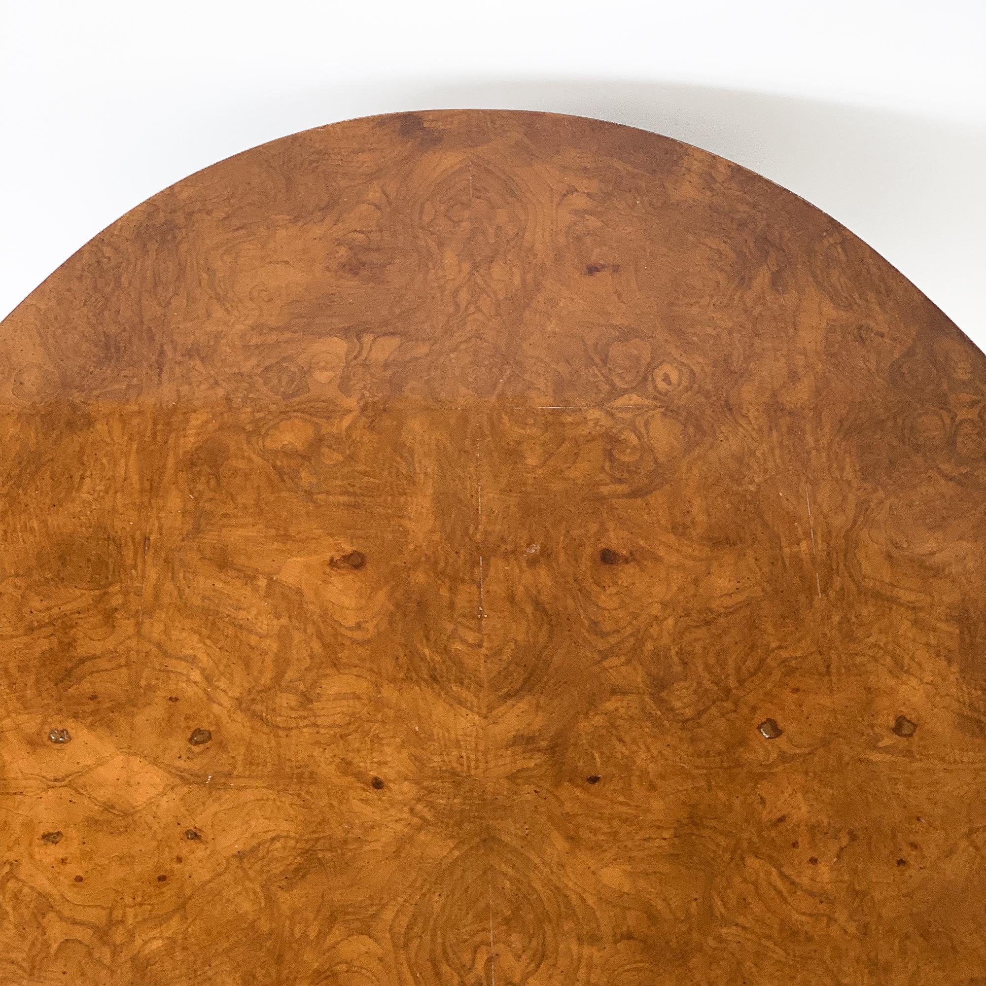 Oval Burl Wood Pedestal Coffee Table 3