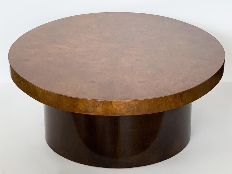 Oval Burl Wood Pedestal Coffee Table at 1stDibs