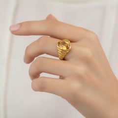 Oval Cabochon Citrine Ring Silver, Gold