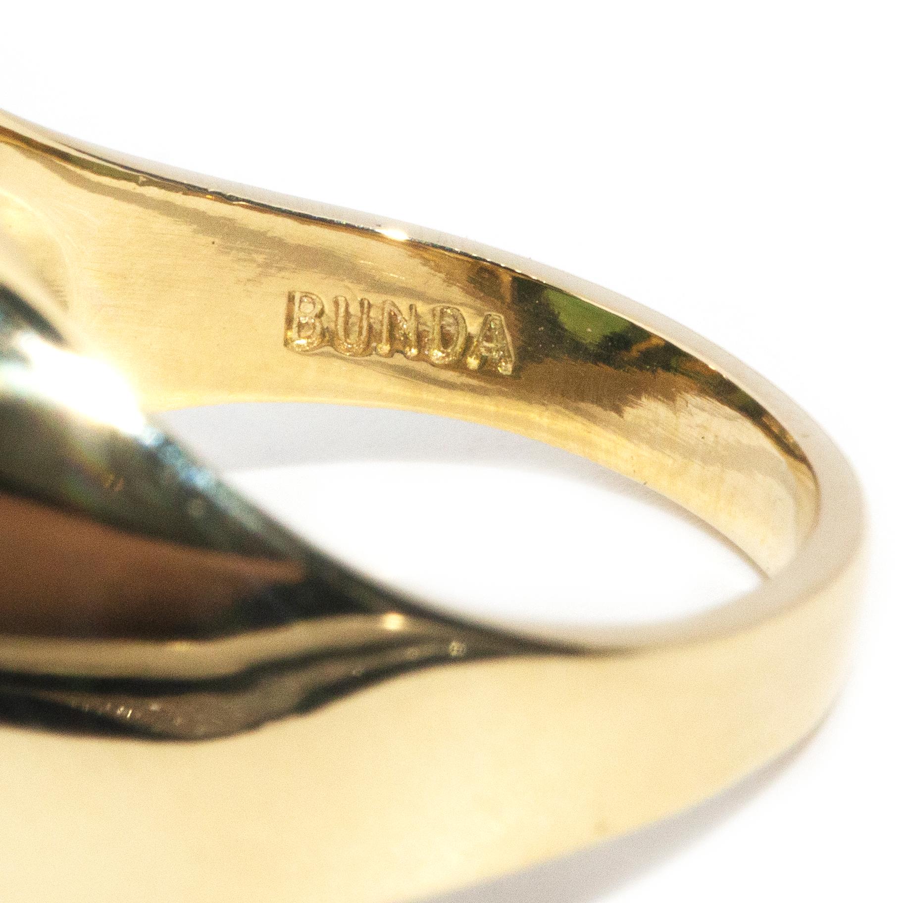 Anello di fidanzamento ovale con tormalina verde taglio cabochon contemporaneo in oro 18 carati in vendita 4