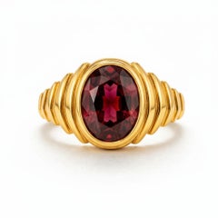 Oval Garnet Ring Silver, Gold