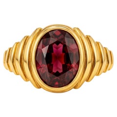 Oval Garnet Ring Silver, Gold