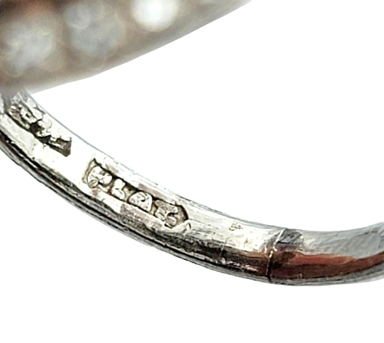 Oval Cabochon Green Jade Cocktail Ring with Double Diamond Halo Set in Platinum For Sale 1