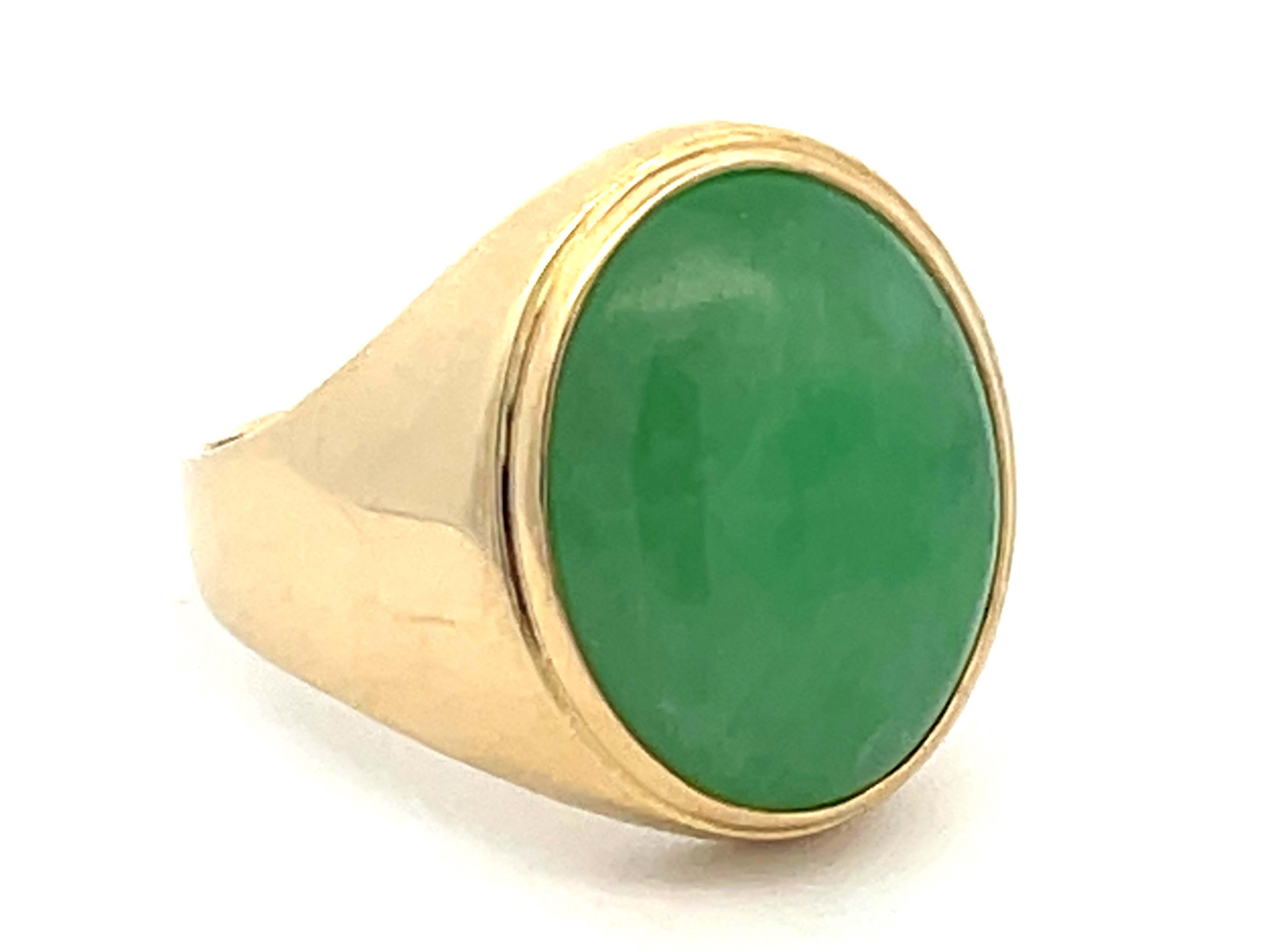 14k gold jade ring