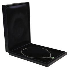 Jade and Diamond Pendant Necklace. 3.6ct Oval Cabochon Jade Diamond Platinum
