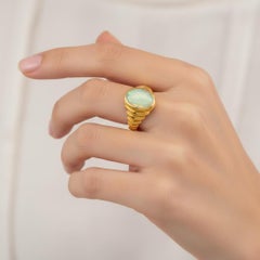 Anello Opale Ovale Cabochon Argento, Oro