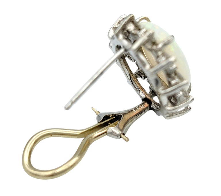 Orecchini In Oro Bianco 18k Con Perle Di Circa 9 Mm E Diamanti - Foto 3