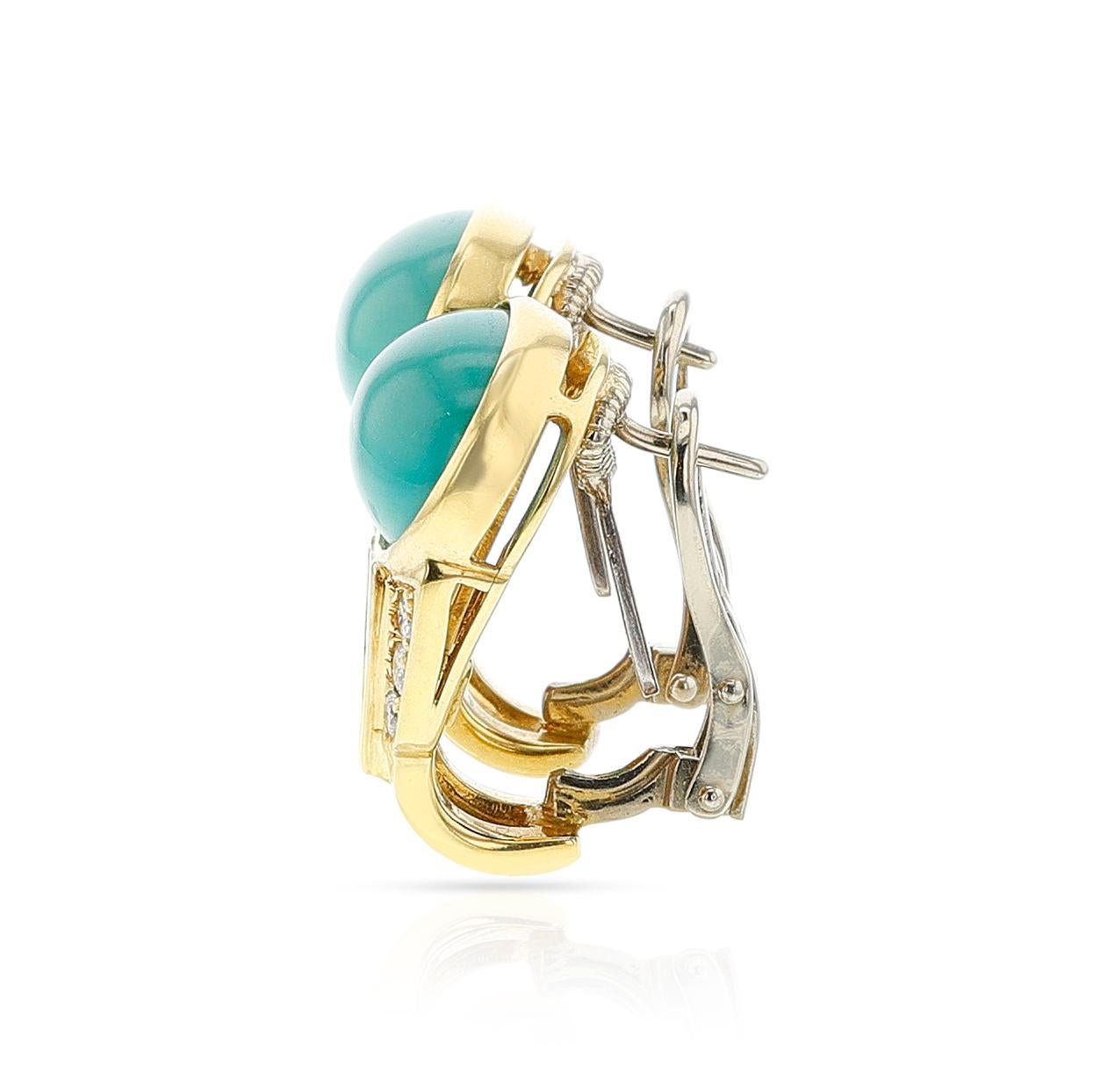 Ovale Cabochon-, Rubin- und Diamant-Ohrringe, Teil des Sets im Zustand „Hervorragend“ im Angebot in New York, NY