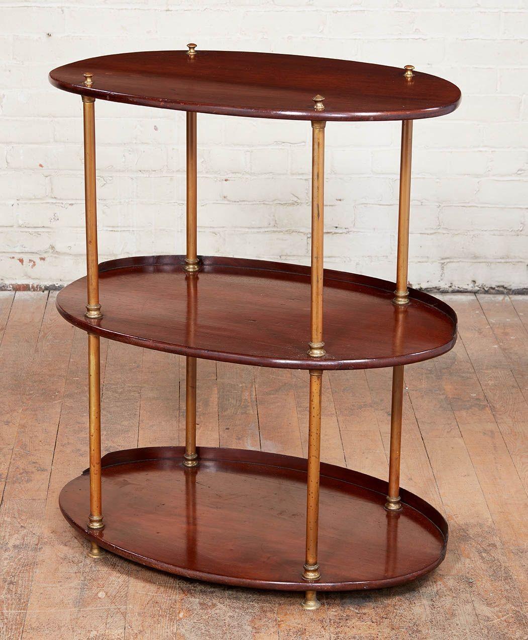 Oval Campaign Etagere In Good Condition For Sale In Greenwich, CT