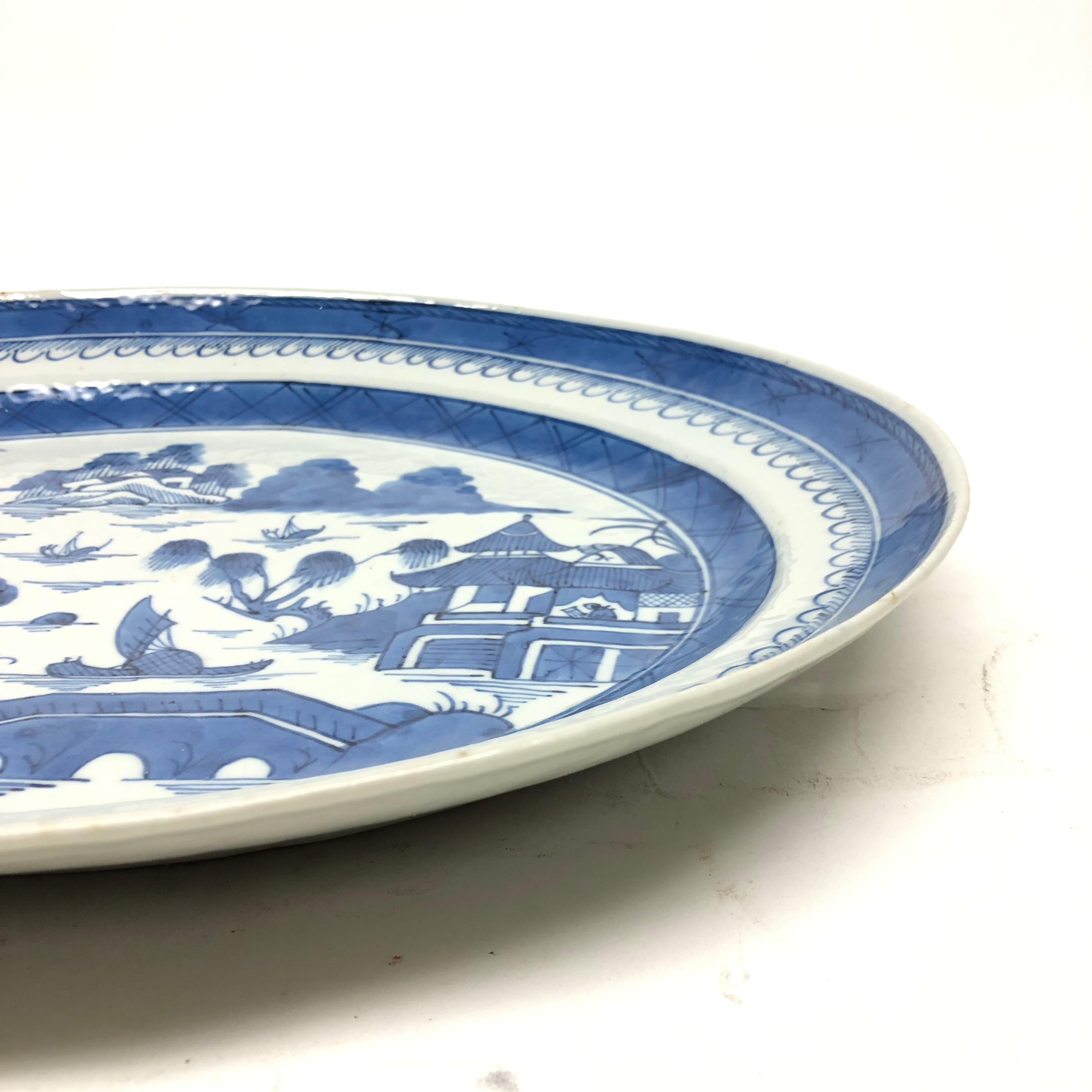 Chinese Oval Canton Platter