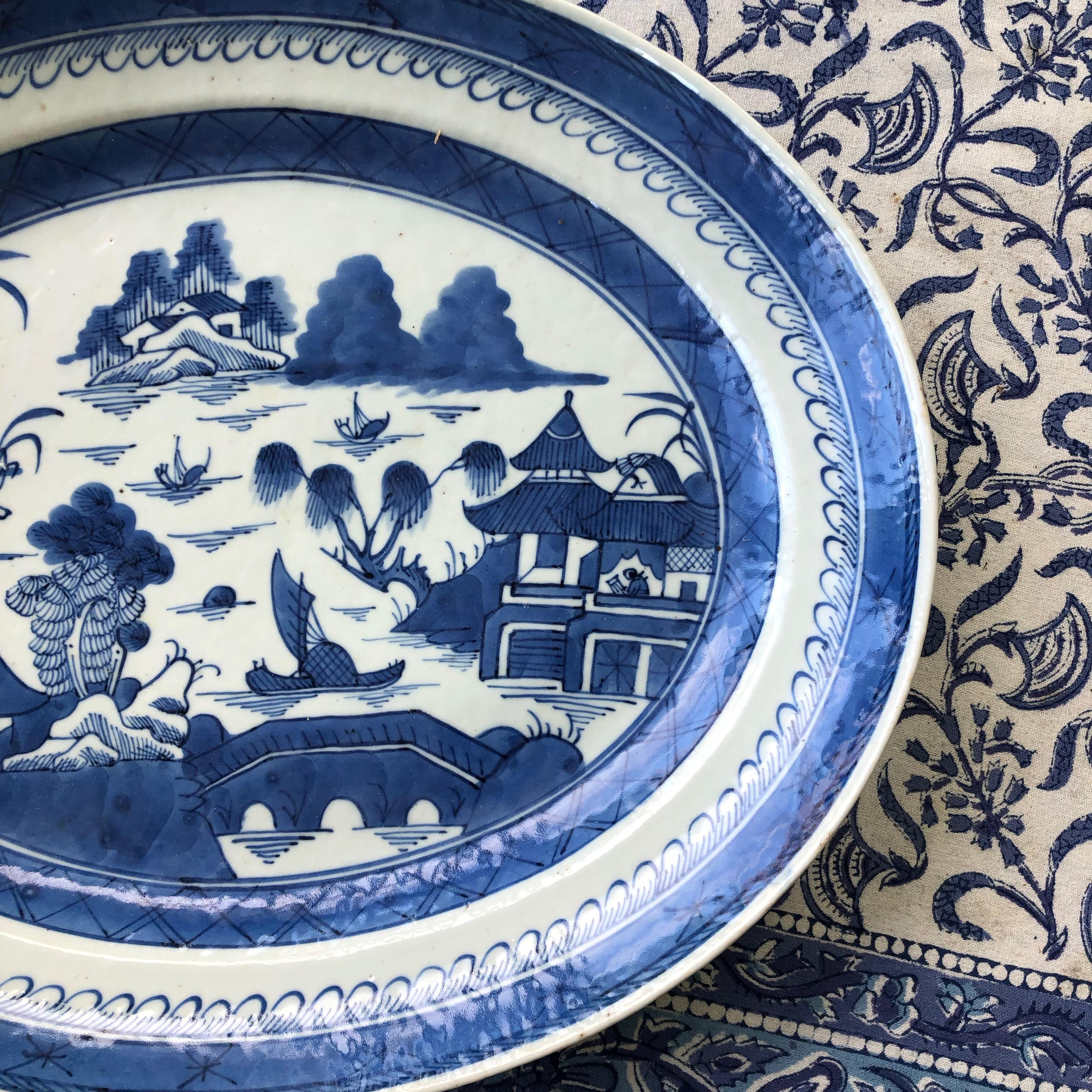 Late 19th Century Oval Canton Platter