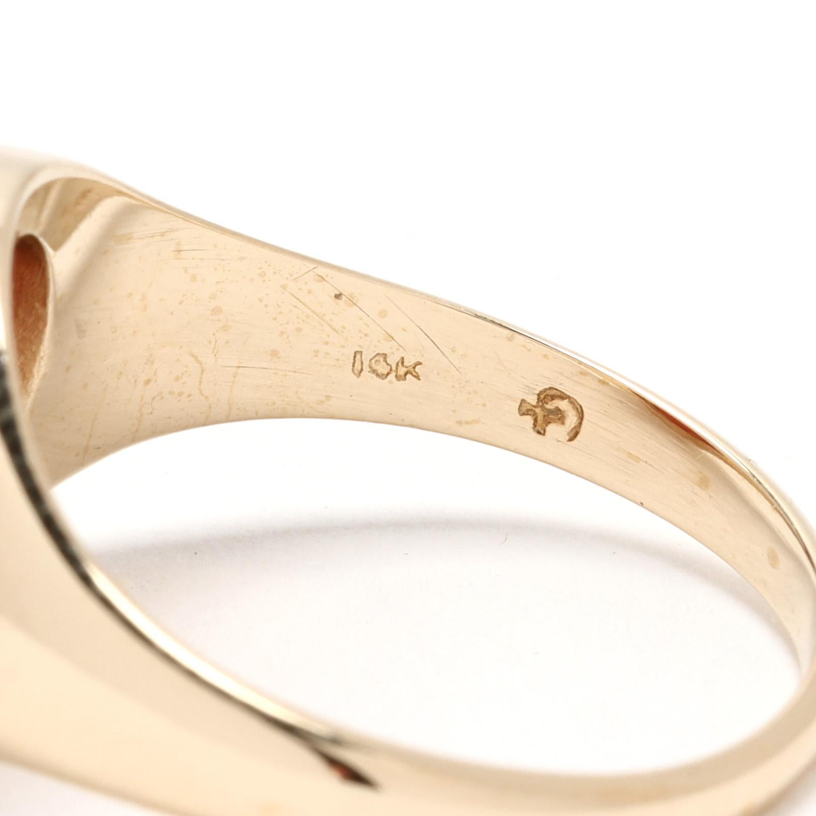 Women's Oval Carnelian Signet Ring, 14k Yellow Gold, Ring Size 7