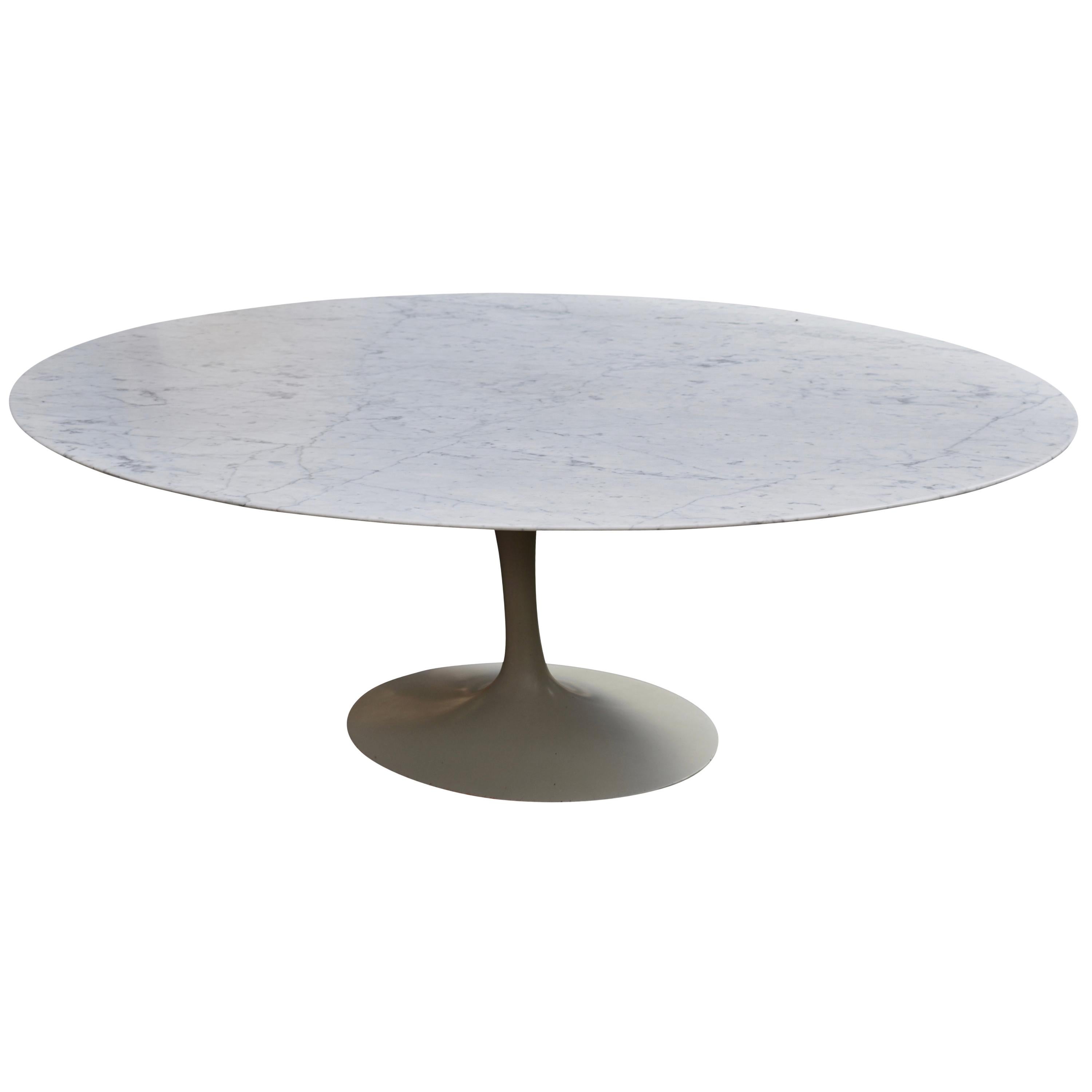 Oval Carrara Marble Dining Table by Eero Saarinen for Knoll