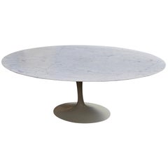 Used Oval Carrara Marble Dining Table by Eero Saarinen for Knoll