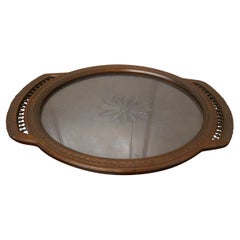 Oval Carved Oak Breton Country Tray