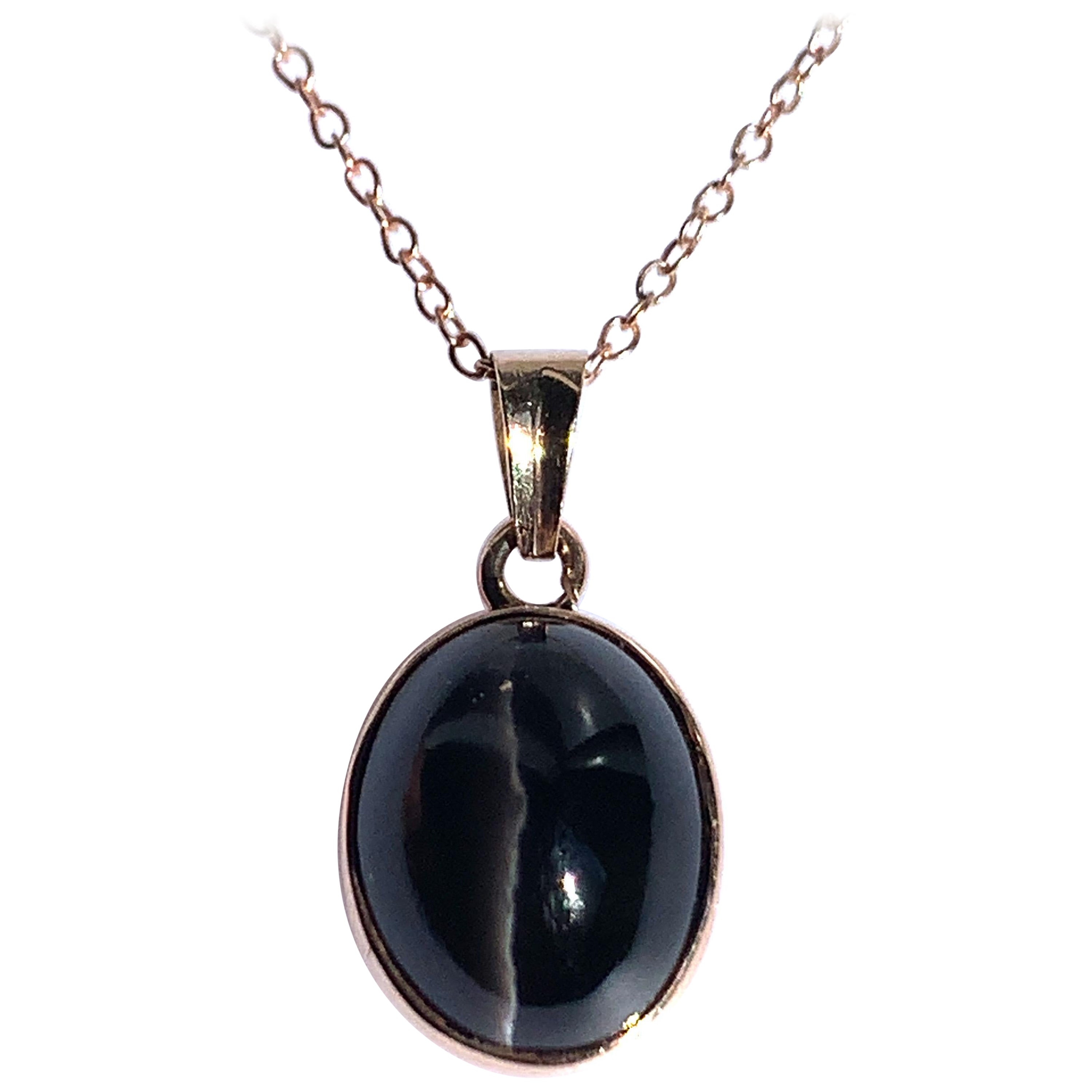 Oval Cat’s Eye 14K Yellow Gold Pendant