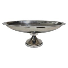 Oval Centerpiece Bowl Chrome and Lucite