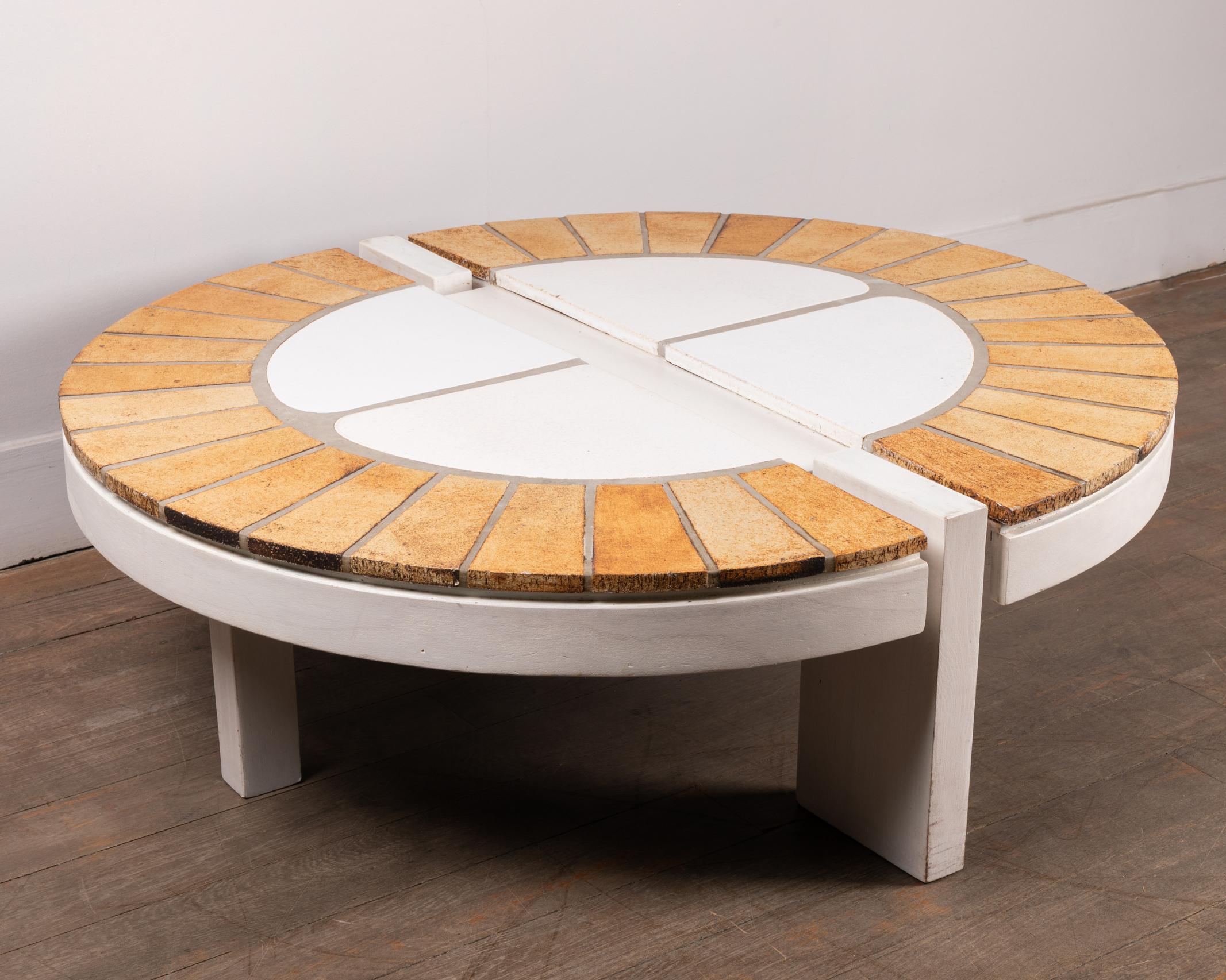 Mid-Century Modern Oval Ceramic Coffee Table by Roger Capron, Vallauris, 1960's