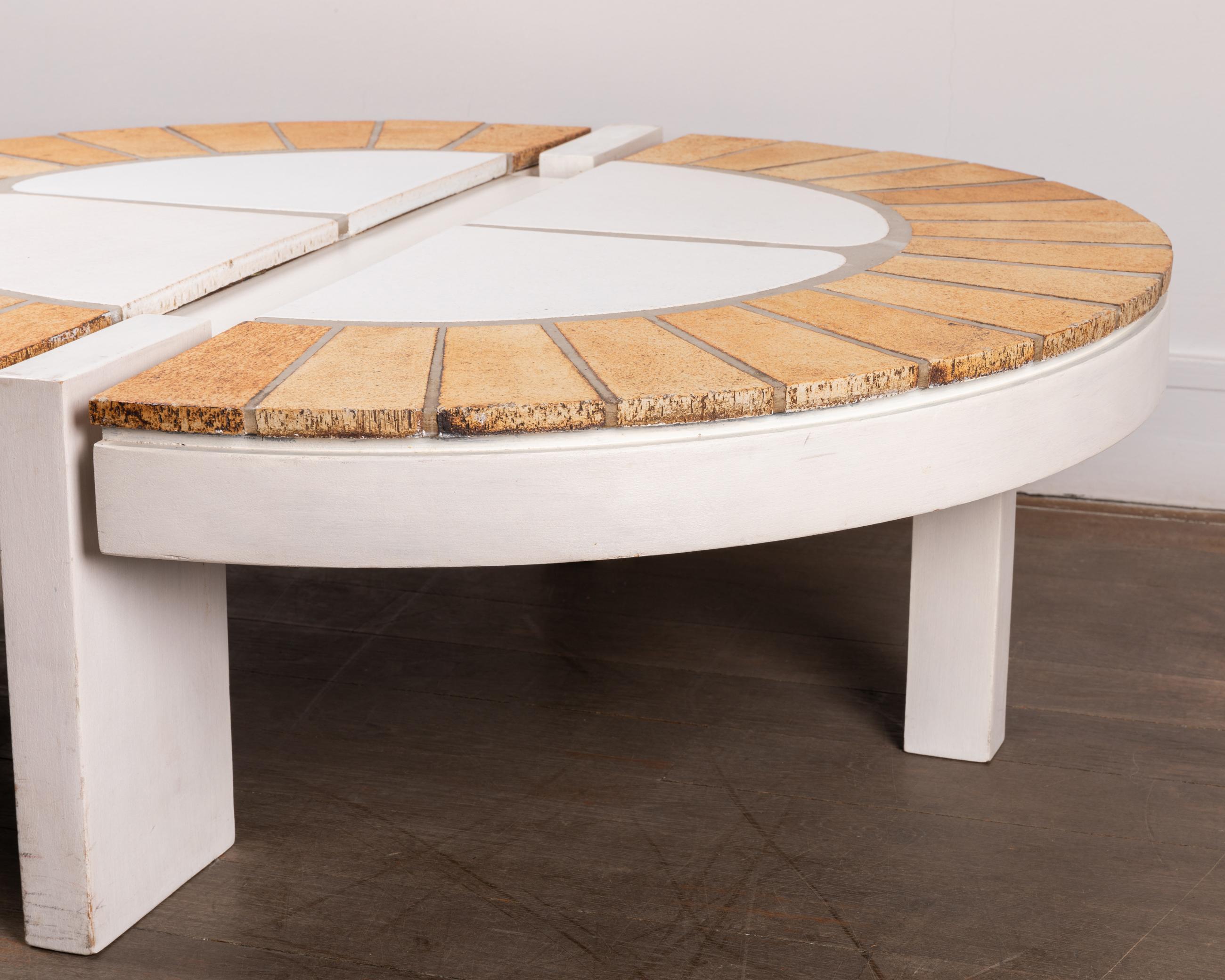 Mid-20th Century Oval Ceramic Coffee Table by Roger Capron, Vallauris, 1960's