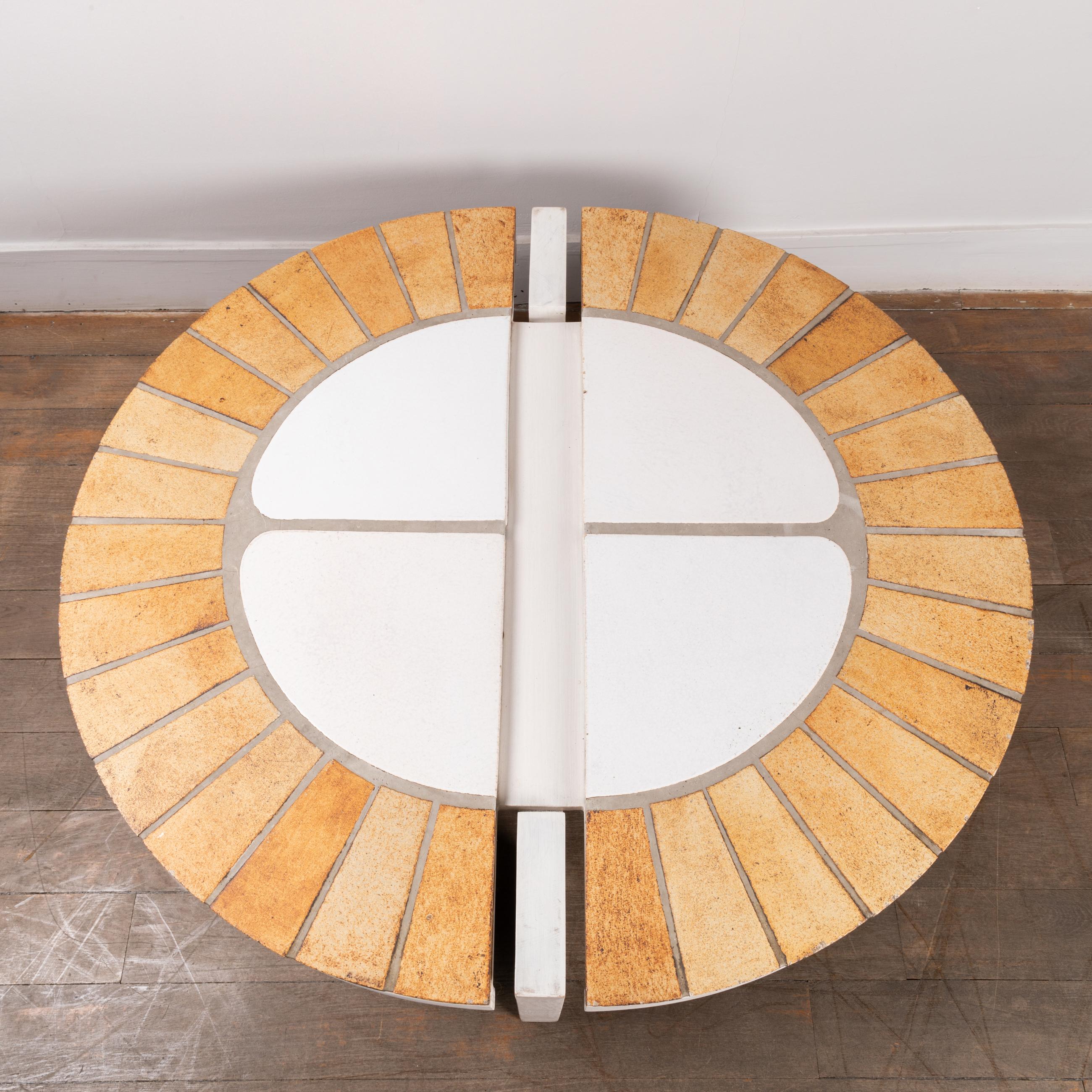 Oval Ceramic Coffee Table by Roger Capron, Vallauris, 1960's 1