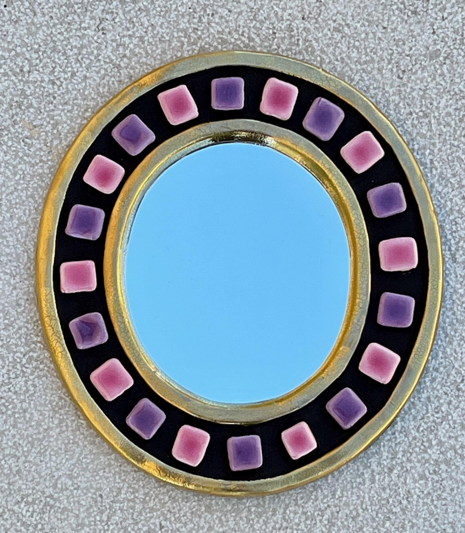 Miroir ovale en céramique 