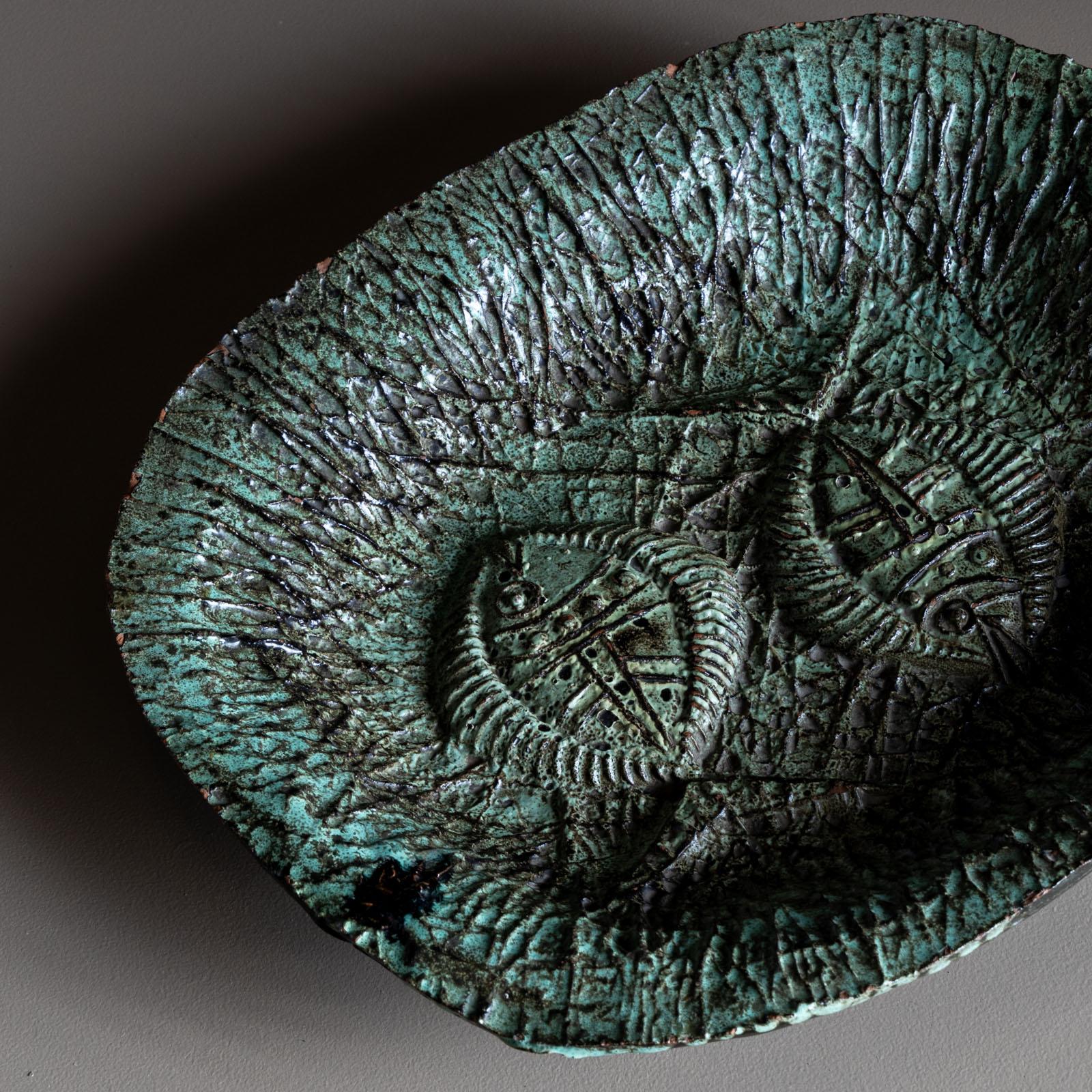Plato oval de cerámica, Italia Años 70 en Bueno estado para la venta en New York, NY