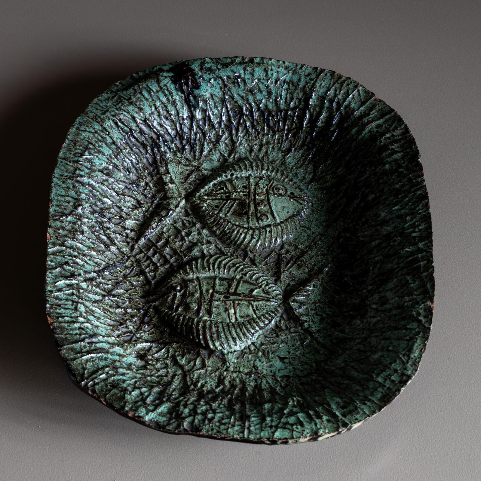 Plato oval de cerámica, Italia Años 70 siglo XX en venta