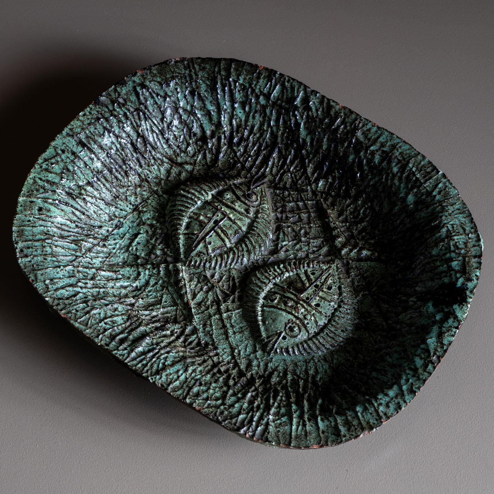Plato oval de cerámica, Italia Años 70 Cerámico en venta