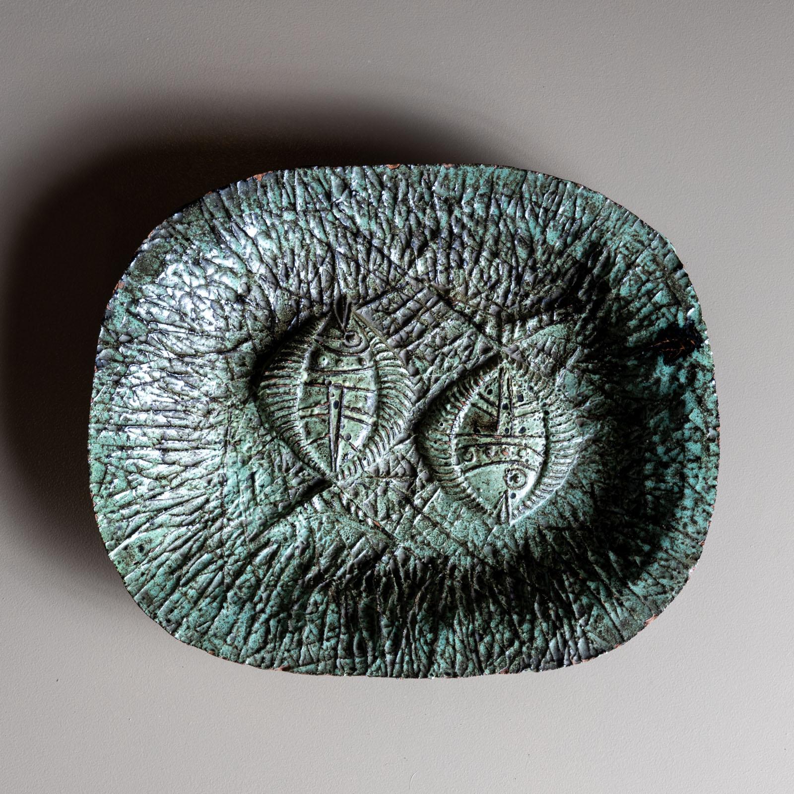 Plato oval de cerámica, Italia Años 70 en venta 1