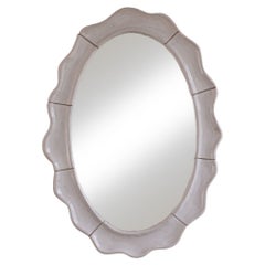 Oval Ceramic Scalloped Mirror