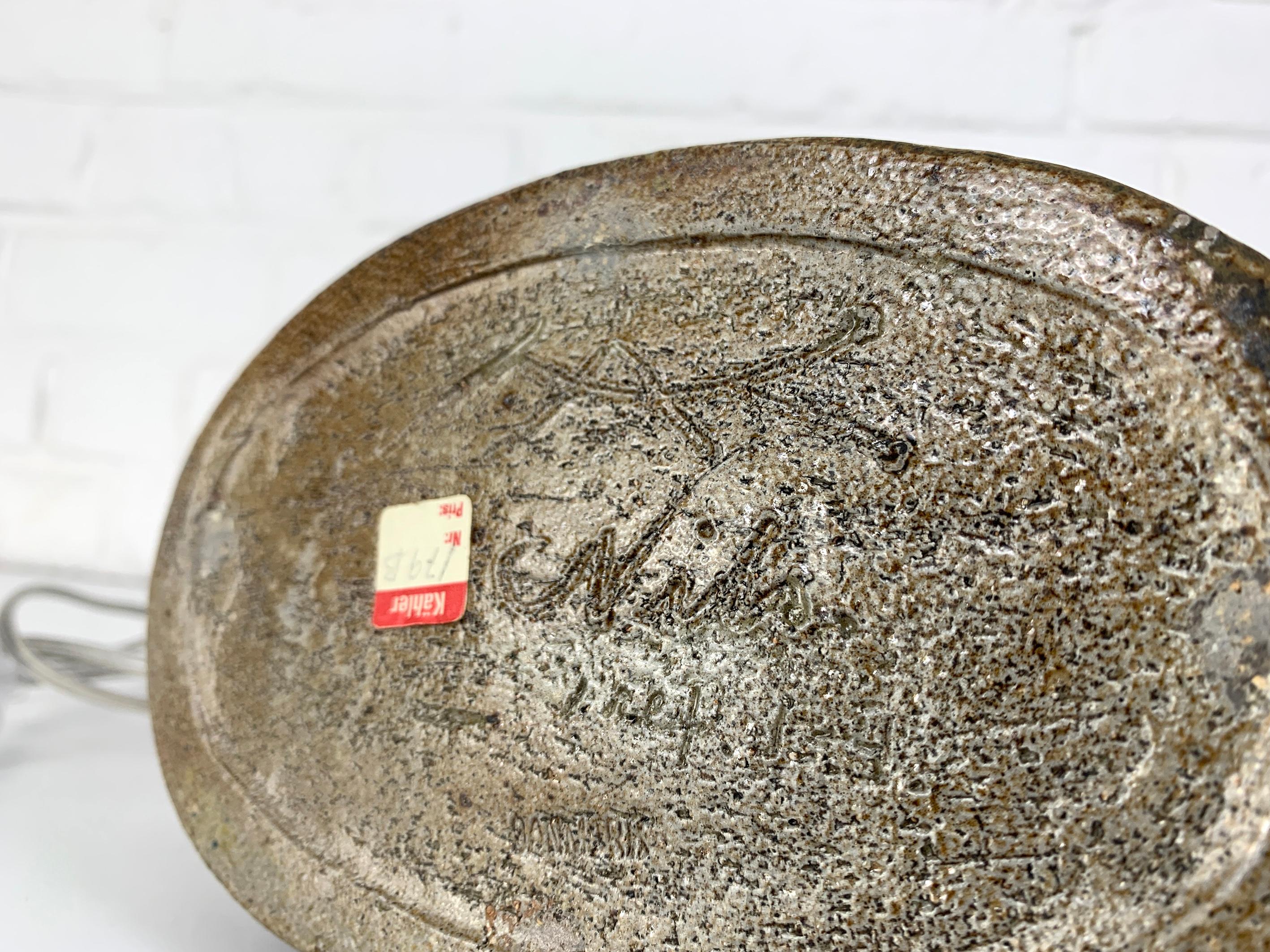 Ovale Keramik-Tischleuchte, Organisches Steingut, Nils Kähler für HAK, Dänemark 1970 im Angebot 6