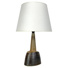 Lampada da tavolo ovale in ceramica, gres organico, Nils Kähler per HAK, Danimarca 1970