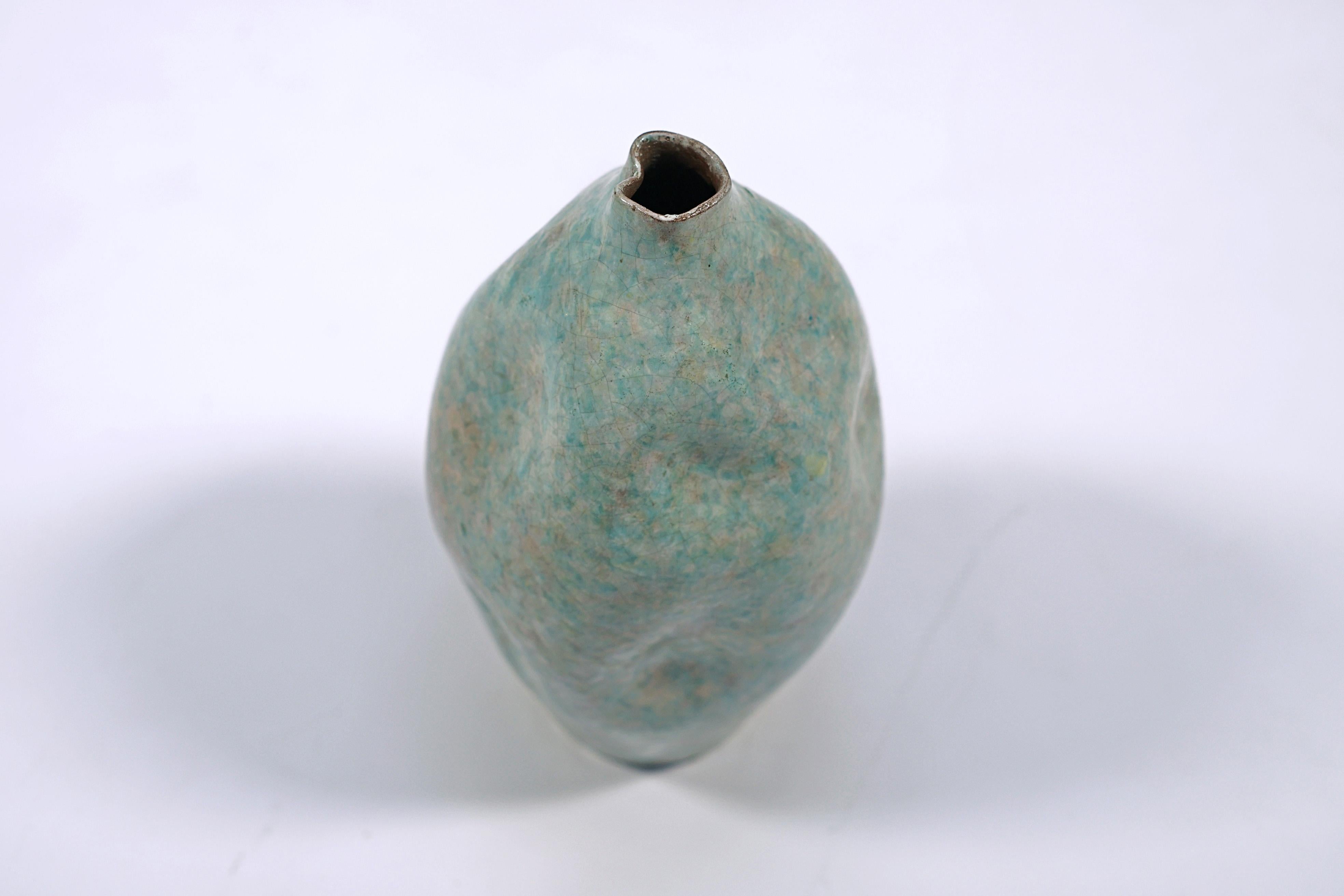 Mid-Century Modern Oval ceramic vase by Marcello Fantoni For Sale